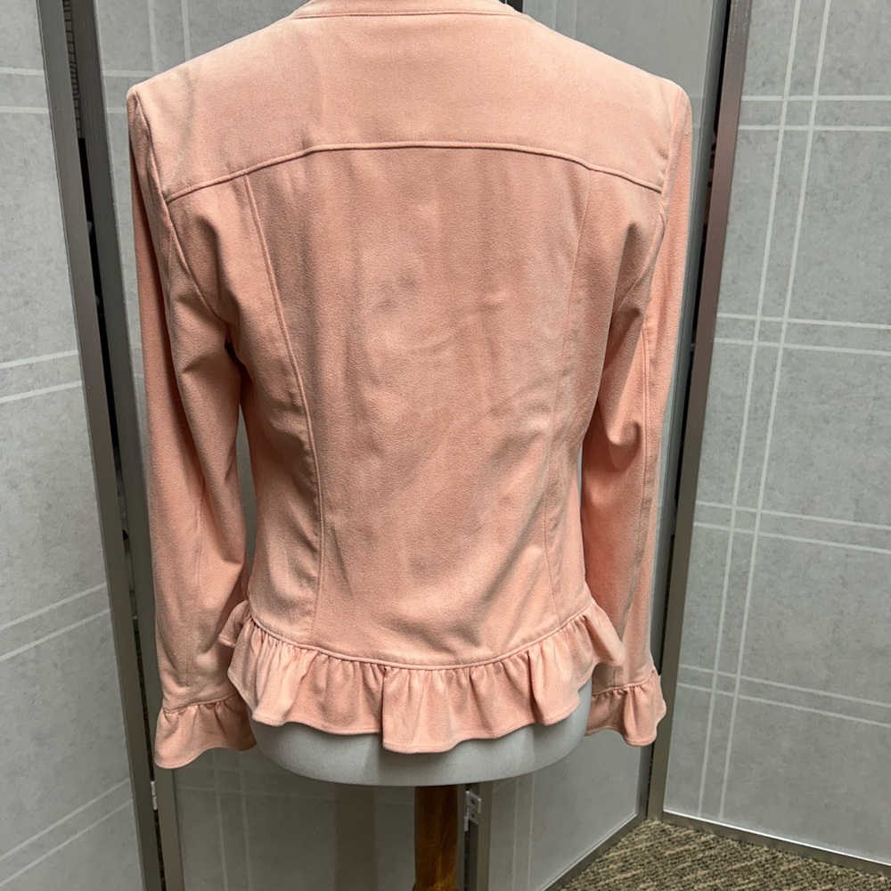 Pink Ruffle Hem Zip-Up Jacket - Picture 5 of 5